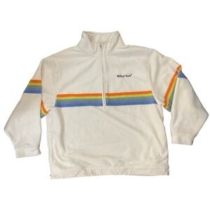 Wilbur Soot Sweater Polaroid Rainbow Size XL Quarter Zip Pull Over Polyester